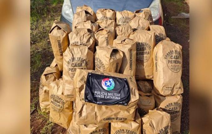 PM apreende carga de carvão na Ponte Internacional de Paraíso