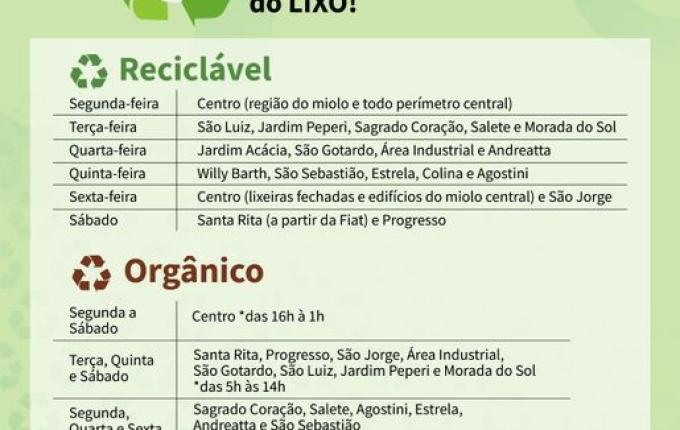 Campanha reforça cronograma de recolha e separação de lixo em SMO