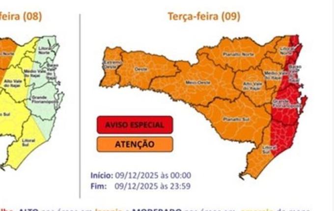 Campo Erê suspende aulas na rede municipal e estadual devido previsão de ciclone