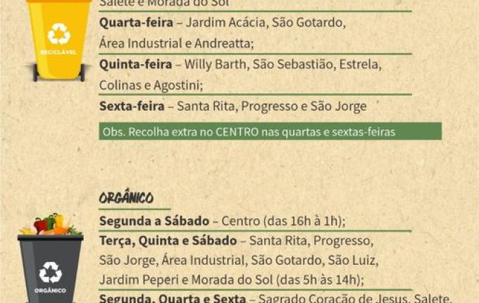 Prefeitura reforça importância da coleta correta de lixo em São Miguel do Oeste