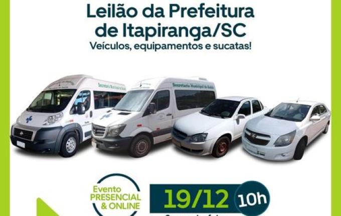Itapiranga promove novo leilão de bens inservíveis