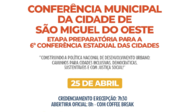São Miguel organiza Conferência das Cidades com foco em mobilidade e habitação