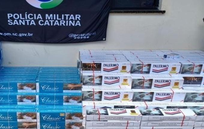 Mais de 10 mil maços de cigarro contrabandeados são apreendidos em São Lourenço do Oeste