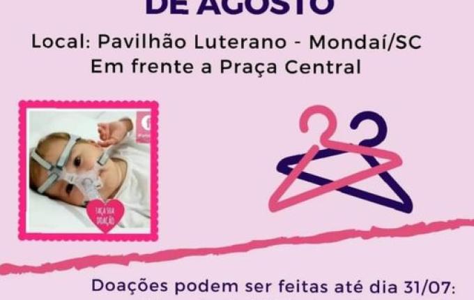 Bazar solidário em Mondaí irá arrecadar recursos para tratamento da Sofia Helena