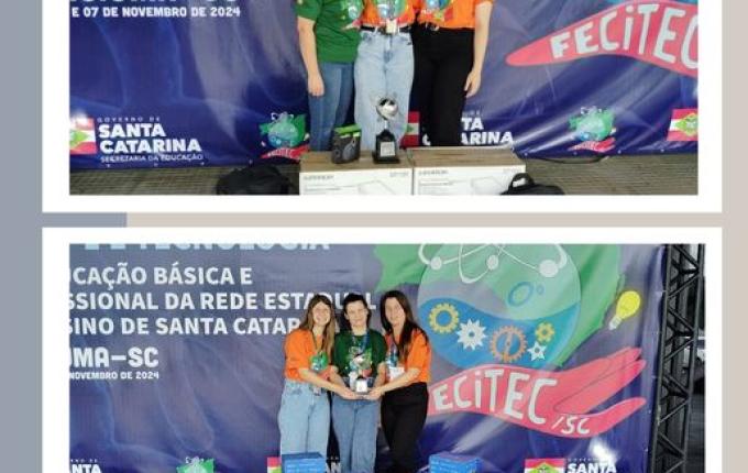 Escolas da CRE de São Lourenço do Oeste conquistam 1º lugar em duas categorias na XVI Fecitec