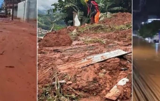Alto volume de chuva em uma hora contribuiu para deslizamento em MG