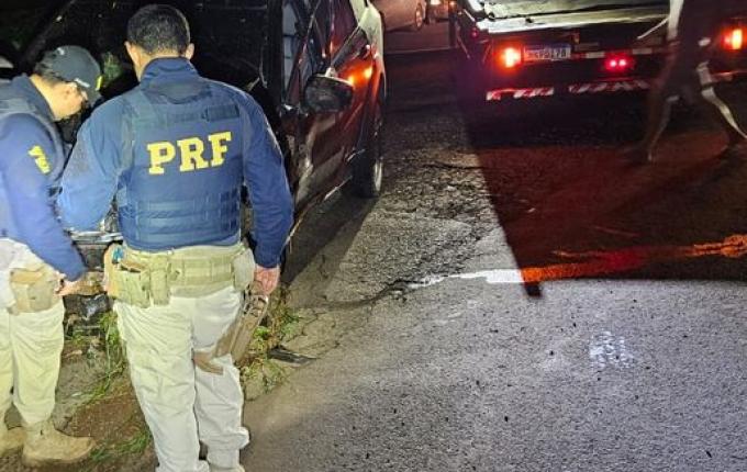 Acidente envolve viatura policial de SMO na BR 282