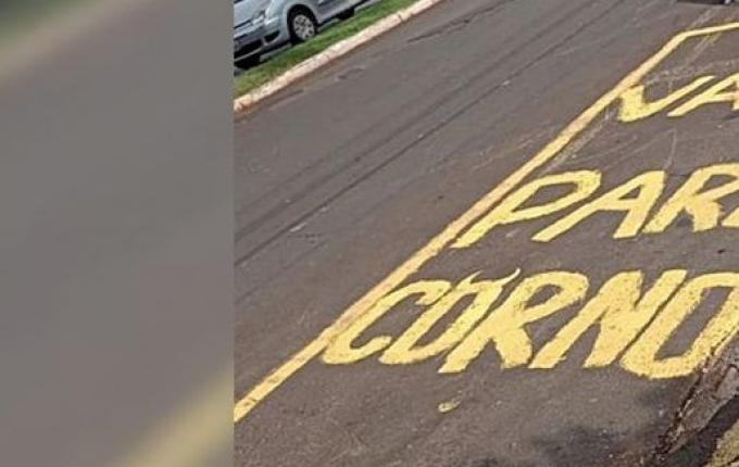 ‘Vaga para corno’ em Chapecó tenta evitar veículos