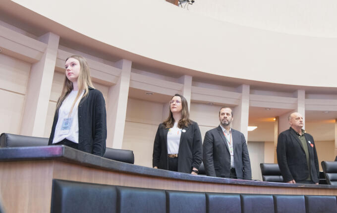 Estudantes de Belmonte vivem experiência parlamentar na Alesc durante o Parlamento Jovem