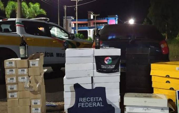 Polícia apreende R$ 100 mil em vinho na SC-161; motorista fugiu