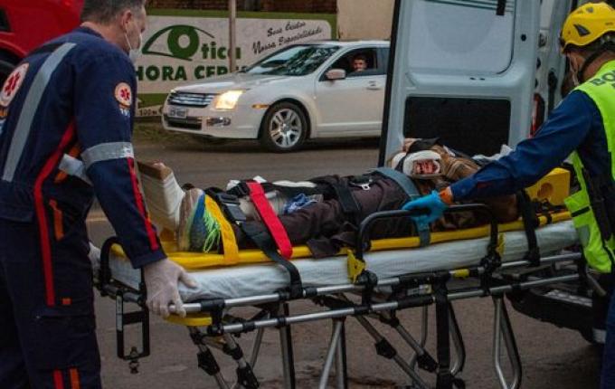 Vídeo mostra atropelamento de idosa em São Miguel do Oeste