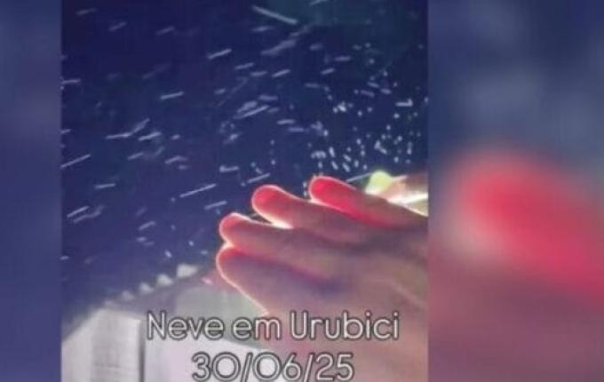 SC registra a primeira neve do inverno de 2025 em meio ao alerta de frio intenso