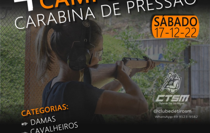 CTSM promove 4º Campeonato de Carabina de Pressão neste sábado