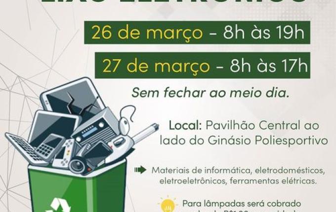 Iporã do Oeste fará campanha de coleta de lixo eletrônico no final do mês