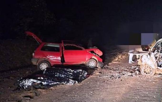 Duas pessoas morrem em colisão frontal na SC-283 em Palmitos