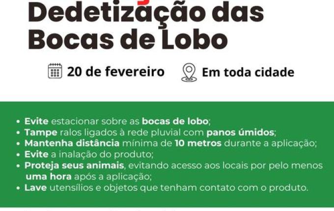 Iporã do Oeste realiza dedetização de bocas de lobo nesta quinta