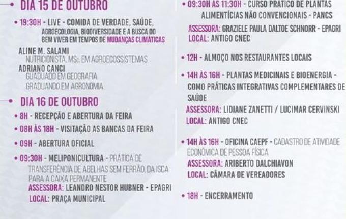 Feira regional das Sementes Crioulas e Mudas será realizada neste mês