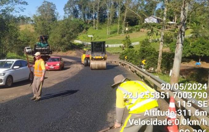 Trecho da SC-386 entre Iporã do Oeste e Mondaí passa por nova revitalização