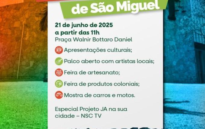 São Miguel do Oeste promove Mostra Cultural no dia 21 de junho