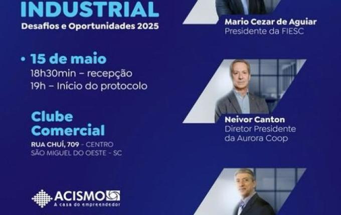 ACISMO abre venda de ingressos para Fórum de Lideranças Industriais em maio