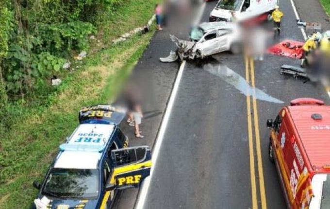 Morre quarta vítima do acidente envolvendo quatro carros na BR-282