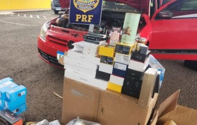Mais de 100 produtos irregulares são apreendidos pela PRF na BR-282, em Iraceminha