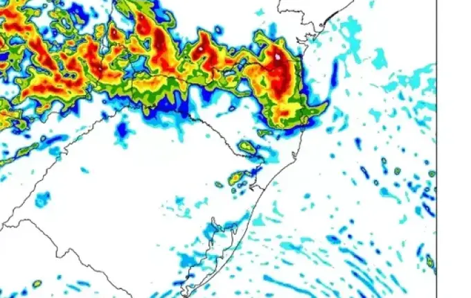 Rota do ciclone se aproxima de SC com temporais; veja detalhes