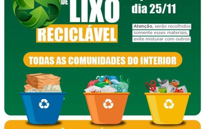 Mondaí inicia nova coleta de lixo reciclável no interior