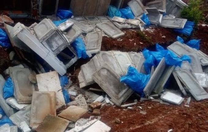 Ossuário do cemitério municipal de Belmonte desmorona durante trabalho