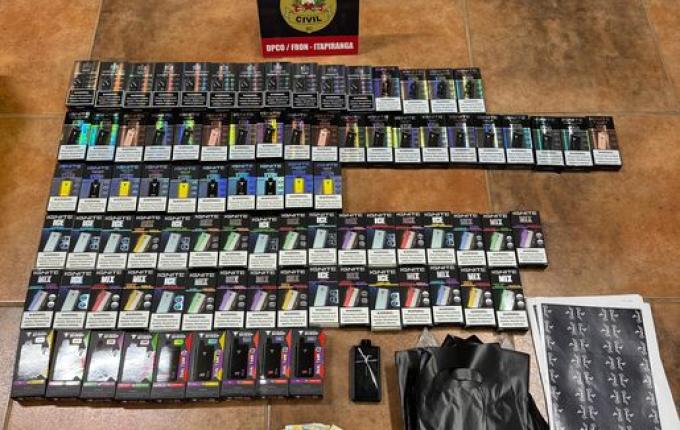Policia Civil apreende cigarros eletrônicos na véspera da Oktoberfest