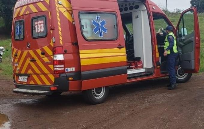 Acidente deixa motociclista ferido na SC 163, em São João do Oeste