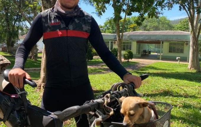 Baiano que viaja o mundo de bicicleta passa por Itapiranga