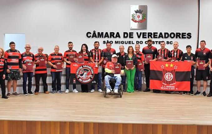 Clube Guarani recebe moção de aplauso na Câmara de SMO por título regional