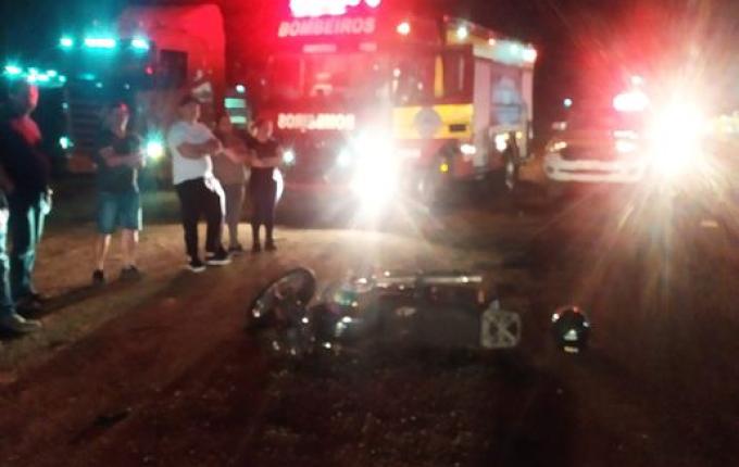 Colisão entre carro e moto deixa um ferido na SC-157