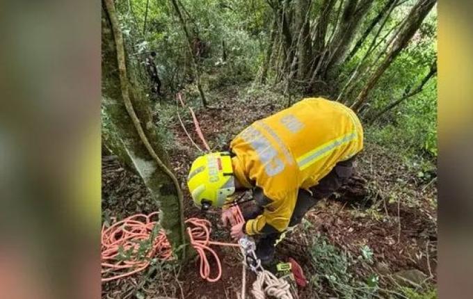 Corpo é encontrado em área de mata de difícil acesso em Santa Helena