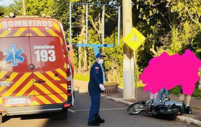 Motociclista sofre ferimentos em acidente em São José do Cedro