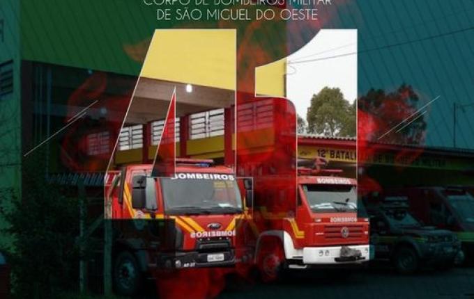 Corpo de Bombeiros em São Miguel do Oeste comemora 41 anos