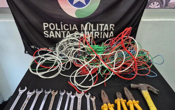 Homem é preso com objetos furtados de obra em Descanso e apreendidos em SMO