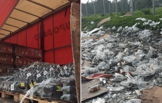 Carga de uísque cai de carreta e cerca de 1,8 mil garrafas são furtadas em Içara