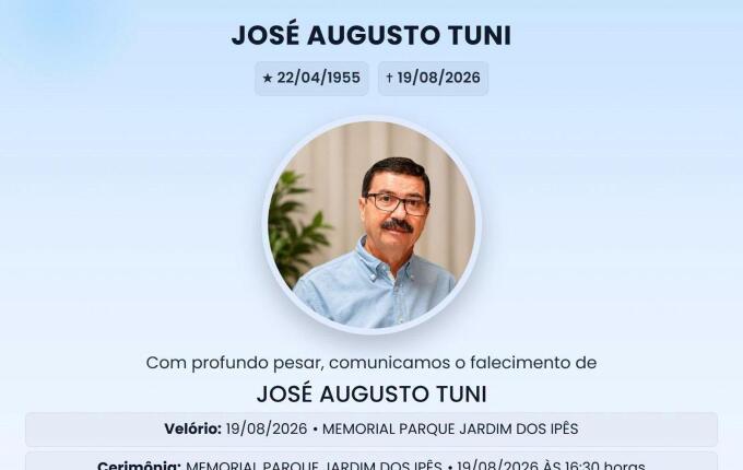 Policial Civil aposentado José Agusto Tuni morre aos 71 anos em SMOeste