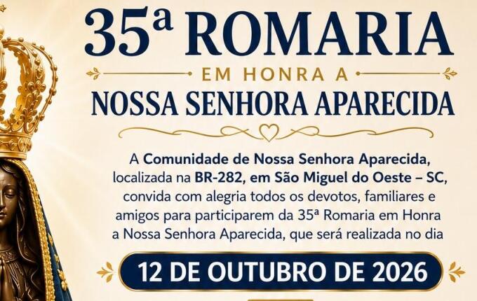 Comunidade da Linha Aparecida realiza 35ª Romaria no dia 12 de outubro em SMO