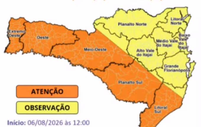 SC tem alerta para temporais e possibilidade de formação de ciclone bomba