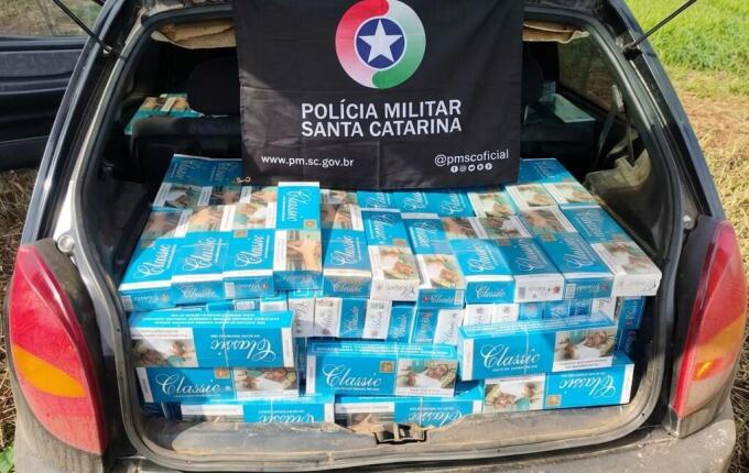 Fuga termina com prisão e apreensão de carga de cigarros contrabandeados em Campo Erê