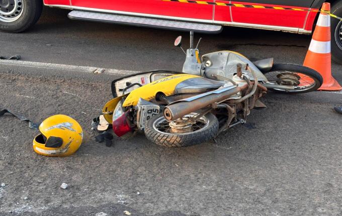 Colisão entre camionete e moto deixa idoso em estado grave em Descanso