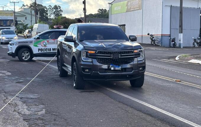 Colisão entre camionete e moto deixa idoso em estado grave em Descanso