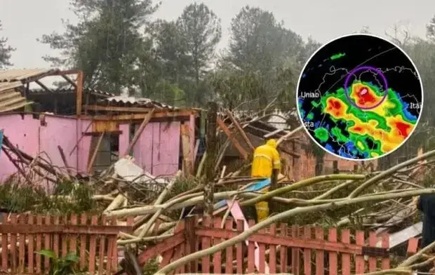 Defesa Civil confirma tornado em Três Barras, no Norte de SC