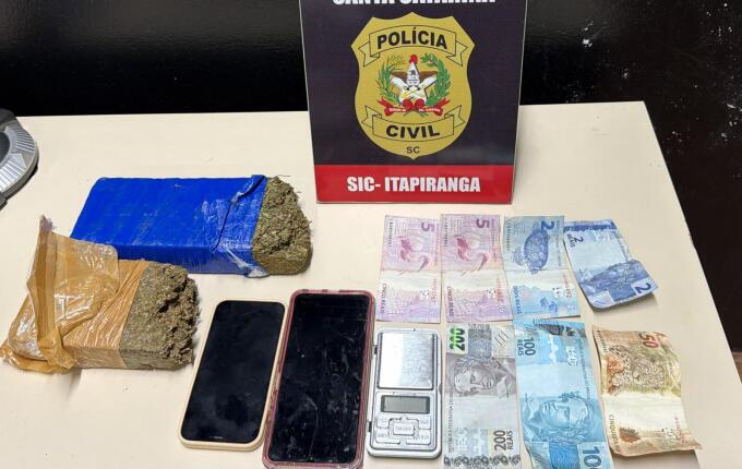 Polícia Civil apreende drogas e prende jovem por tráfico de drogas em Itapiranga