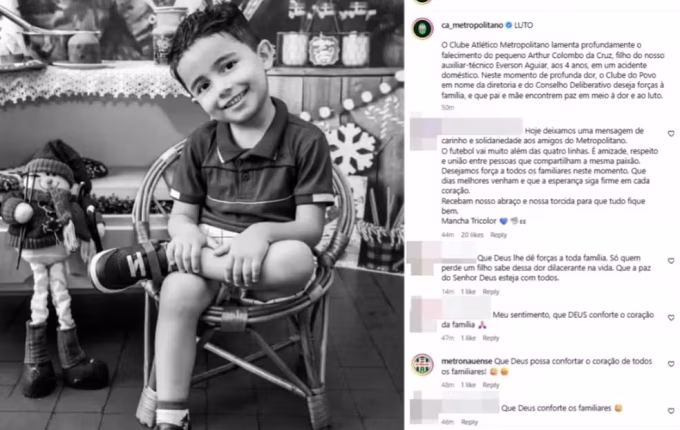 Menino de 4 anos morre ao cair de janela enquanto tentava observar pássaro, em Blumenau