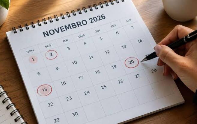 Novembro terá três feriados nacionais e dois possíveis feriadões
