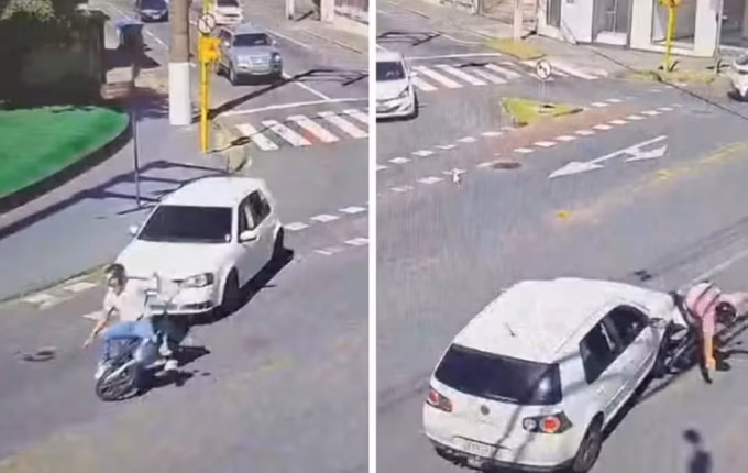 Servidor da Secretaria de Trânsito de Blumenau atropela dois motociclistas em sequência após briga